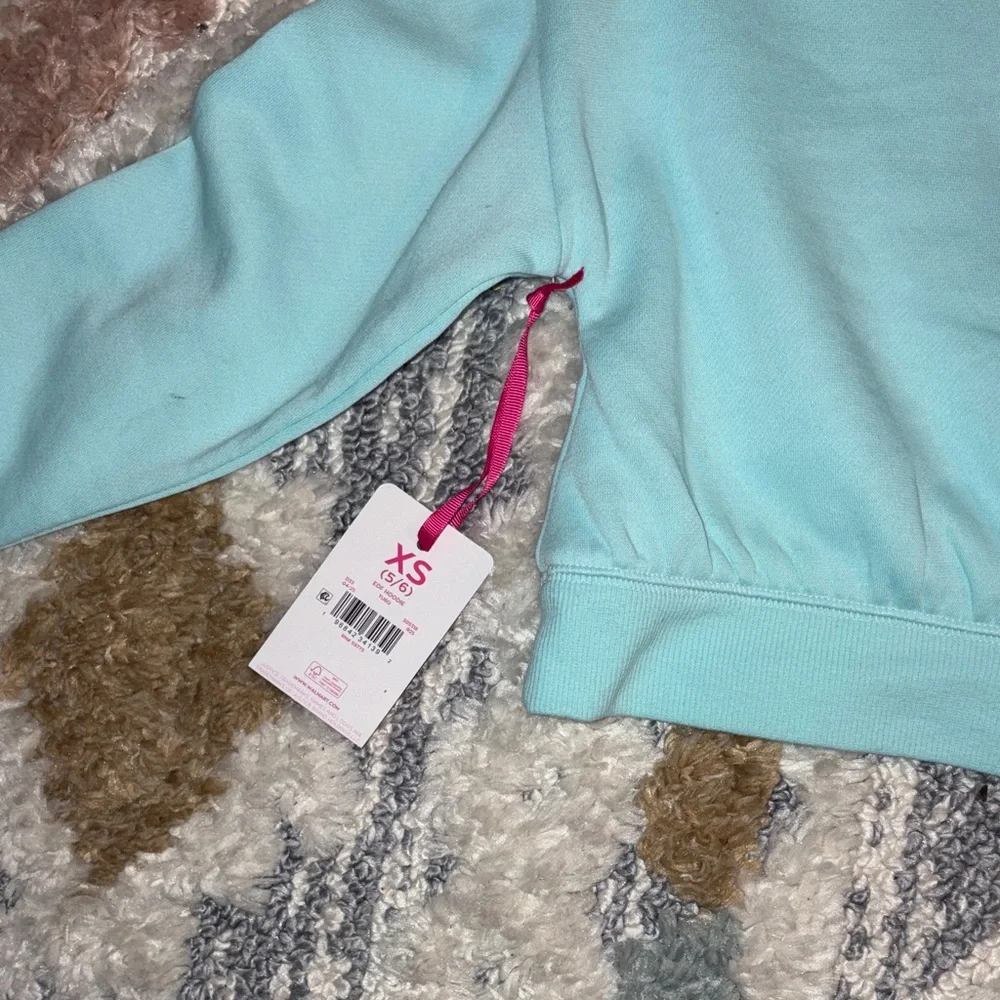 Justice Light Blue Smiley Face Hoodie